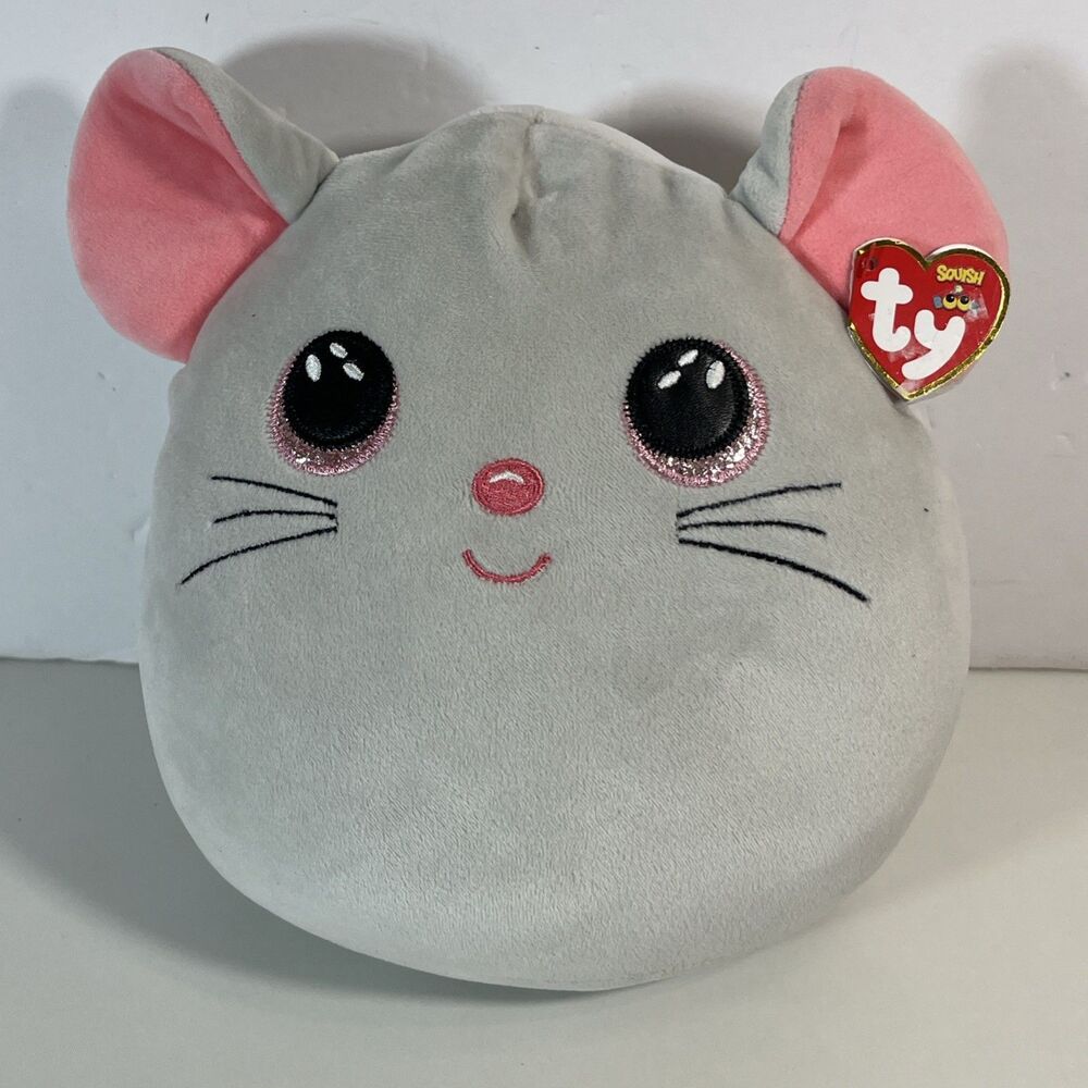 Ty Squish Boos Catnip Gray Mouse Plush Toy April 21